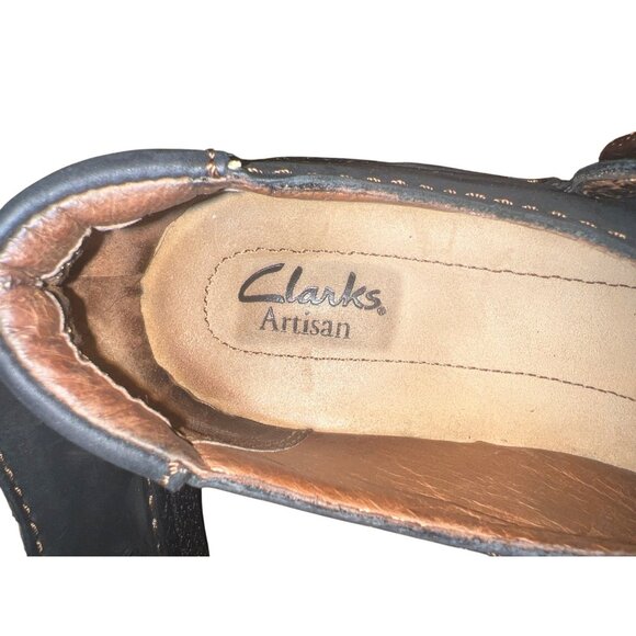 Clarks Artisan Black Leather Mary Jane Shoes 9N - Picture 5 of 7